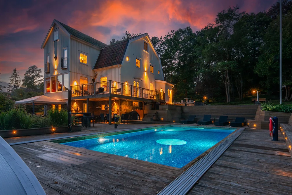 villa med pool